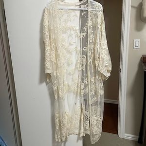 From Palmer ivory lace duster / kimono
